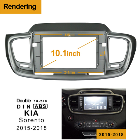 1/2Din Car DVD Frame Audio Fitting Adaptor Dash Trim Kits Facia Panel 10.1inch For Kia Sorento 2015-2022 Double Din Radio Player ► Photo 1/6