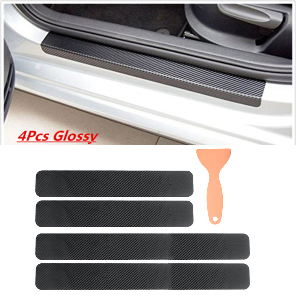 4pcs/5pcs Car Protector Styling Sticker Door Sill Scuff Plate Outlander Anti Scratch Door Sills Rear Bumper 3D Carbon Fiber ► Photo 1/6
