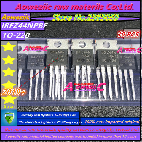 Aoweziic 2022+ 10PCS 100% new imported original IRFZ44NPBF  IRFZ44N IRFZ44 TO-220 Field effect transistors MOSFET MOSFT 55V 41A ► Photo 1/5