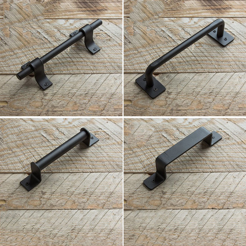 New Barn Furniture Closet Door Handle Sliding Kitchen Knob Simple Wooden Doors Wardrobe Cabinet Pull Exposed Black Drawer Pens ► Photo 1/5