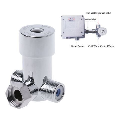 Thermostatic Mixing Valve Two In & One Out  Bathroom Faucet Thermostatic Water Tap Induction Faucet Accessories ► Photo 1/5
