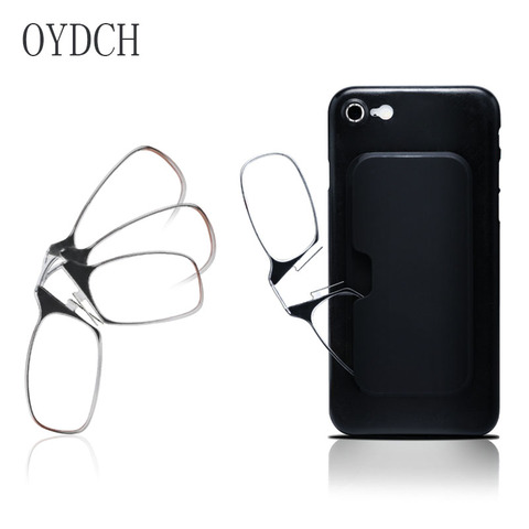 Nose clip reading glasses for both men and women portable legless reading glasses can be attached to a mobile phone case ► Photo 1/6