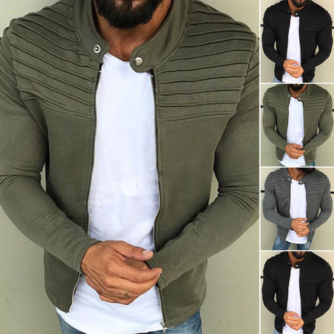 2022 Autumn Winter Men Fleece Bomber Jacket Coat Male Velvet Zipper Coat Long Sleeve Outwear Plus Size Casual Clothes ► Photo 1/4