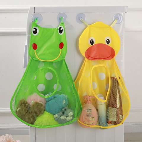 Baby Bath Toys Cute Duck Frog Mesh Net Toy Storage Bag Strong Suction Cups Bath Game Bag Bathroom Organizer Water Toys for Kids ► Photo 1/6