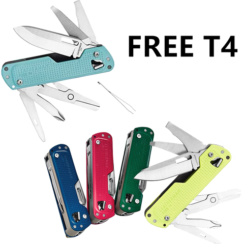 LEATHERMAN, FREE T4 Multitool and EDC Pocket Knife with Magnetic Locking and One Hand Accessible-6 Colors ► Photo 1/5