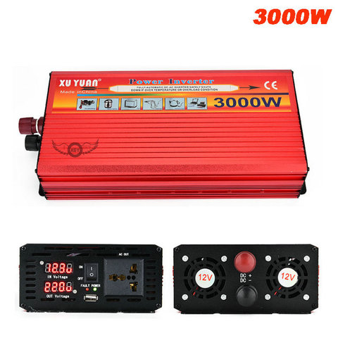 3000W Car Power Inverter DC 12V / 24V To AC 220V  LED Display Car Charger Converter 12 / 24 Volts To 220 Volts ► Photo 1/5