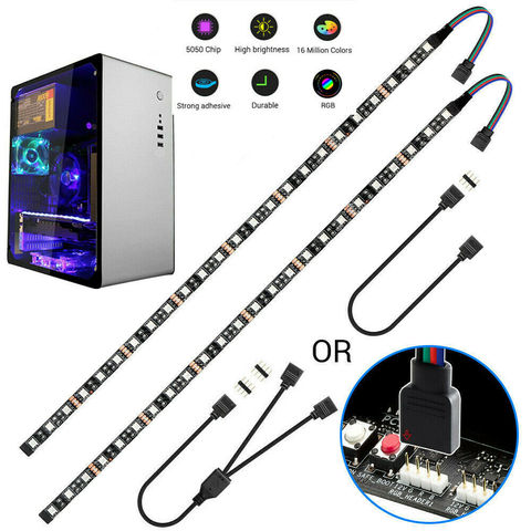 Magnetic 12V 4pin PC RGB Motherboard LED Strip Light 5050 RGB For PC Computer Case Decor Motherboard Control Panel Change Colors ► Photo 1/6