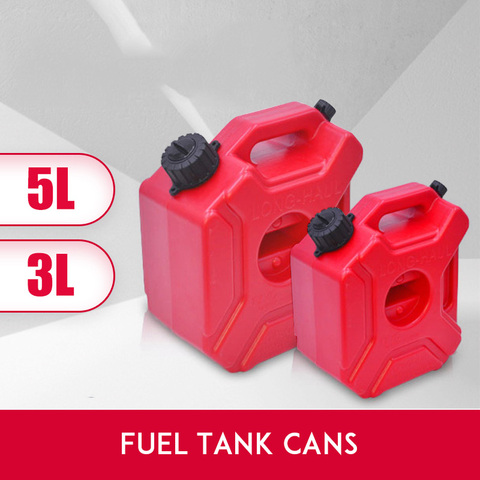 New Portable 3L 5L Red Cans Gas Fuel Tank Spare Plastic Petrol Tanks Mount Motorcycle Jerry Can Gasoline Oil Container Fuel-jugs ► Photo 1/5