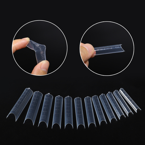 120pcs Clear Dual Forms Nail System Full Cover Quick Building Gel Mold Tips Nail Extension Forms Upper Forms For Nails Tips ► Photo 1/6