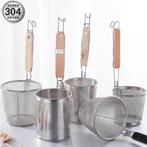 304 stainless steel colander hot filter pasta spoon cooking soup powder fence hot vegetable basket filter mesh filter colander ► Photo 1/6