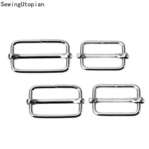 20PCS Metal Adjustable Rectangle Tri-glides Wire-formed Roller Ring Belt Ribbon Buckle for Backpack Bag Pets Collar Accessories ► Photo 1/6