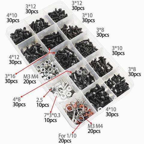 Screws Box Set for 1/10 HSP Traxxas TRX-4 TRX-6 Tamiya CFX MST HPI Kyosho D90 Scx10 D110 AXIAL D110 Remote Control RC Car Parts ► Photo 1/6