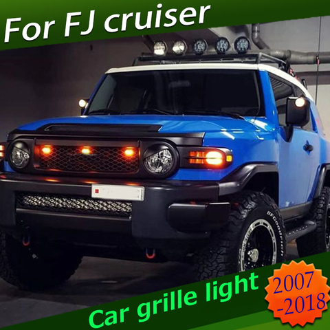 For Toyota FJ Cruiser 2008 2022 Car Front Grille Yellow LED Light Cover light Lamp Diy Car accessories ► Photo 1/6