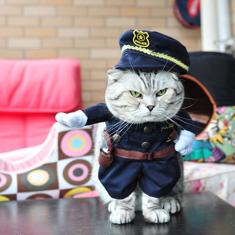 8 Patterns Funny Halloween Cat Costume Nurse Police Doctor Cosplay Suits For Small Cats Dogs Chihuahua Pet Puppy Uniform Clothes ► Photo 1/6