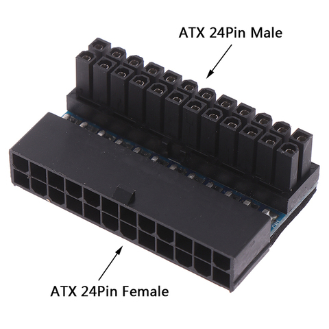 ATX 24Pin 90 degree 24 pin to 24pin Power Plug Adapter Mainboard Motherboard Power Connectors Modular for Power Supply Cables ► Photo 1/6