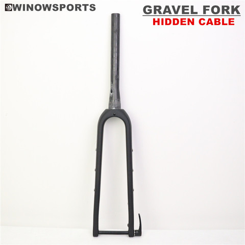 Winowsports 100*12mm hidden cable carbon gravel bike fork Rake 50mm gravel carbon fork max tire 700*45C carbon disc brake fork ► Photo 1/6