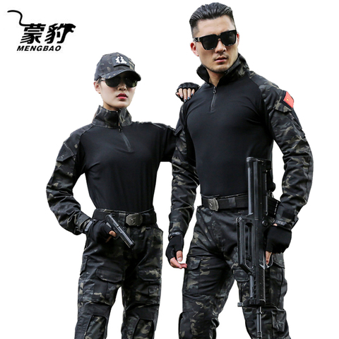Military Uniform- Tactical Suit Cargo Pants, Knee Pads