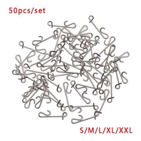 50 Pcs 5 Sizes Durable Stainless Steel Snap Knotless Connectors Fishing Line Wire Connector Fishing Pin Carp Fishing Accessories ► Photo 1/6