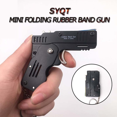 MINI Rubber Band Gun Foldable High Quality Outdoor Tools  Mini Rubber Band Gun Child Gift Toy Continuous Hair Toy Pistol ► Photo 1/6