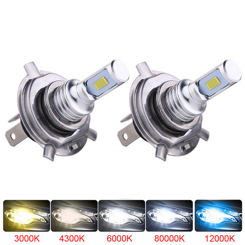 2Pcs H4 LED H7 H11 H8 H9 9006 HB4 H1 9005 HB3 Car Headlight Bulbs LED Lamp with CSP Chip 12000LM Auto Fog Lights 6000K 8000K ► Photo 1/6