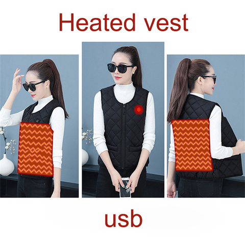 Winter Infrad Battery Jacket USB Thermal Electric Heated Vest Women Heated Jacket Camping Hiking Clothing Tactical Vest Adult ► Photo 1/6