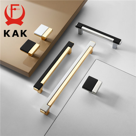 KAK Modern Gold Chrome Kitchen Handle Cabinet Knobs and Handles Fashion Drawer Knobs Pulls Furniture Handle Door Hardware ► Photo 1/6