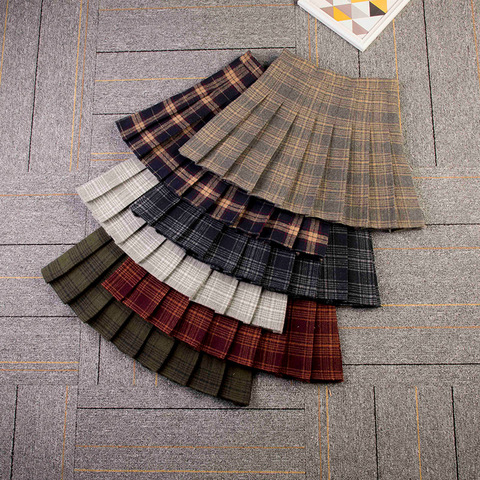 Winter Preppy Style Japanese Plaid Kawaii Skirt Women A-Line Student School Uniform Empire Skirts Empire Casual Cute Skirt ► Photo 1/1