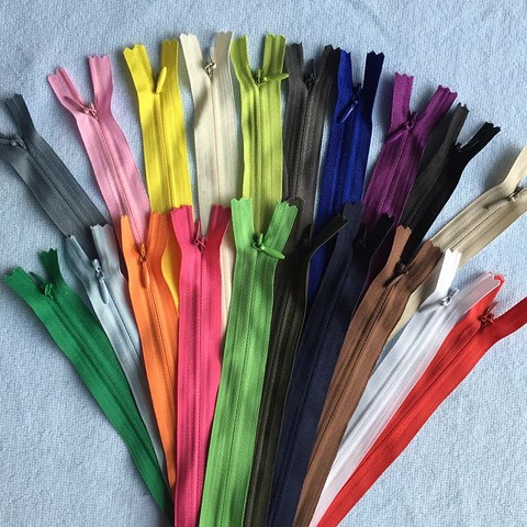 10pcs 3# 28-60cm Invisible Zippers for Sewing Clothes Bags