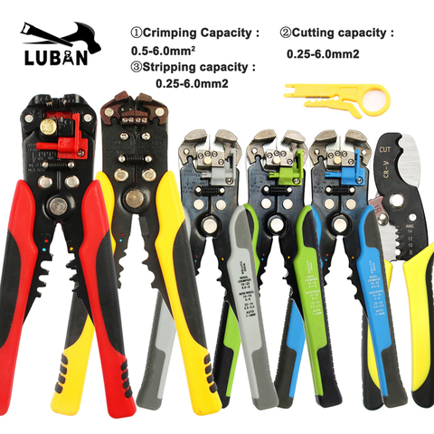 HS-D1 D4 AWG24-10 0.2-6.0mm2 3 in 1 Multifunctional automatic Stripping  pliers Cable wire Crimping Cutting wire cutter stipper ► Photo 1/6