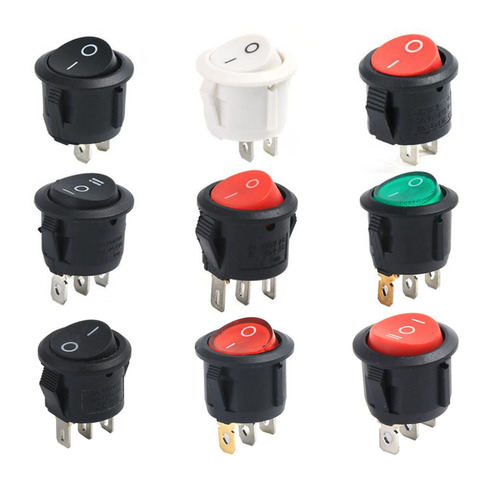 10 PCS Circular Ship type switch with lamp 3 Pin/2 Pin KCD1-105 Second and Third Gear Rocker Switch with Light ► Photo 1/6
