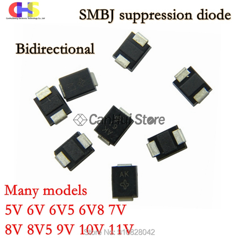 20pcs 600W SMB DO-214AA TVS DIODE SMBJ5CA SMBJ6CA SMBJ6.5CA SMBJ6.8CA SMBJ7CA SMBJ8CA SMBJ8.5CA SMBJ9CA SMBJ10CA SMBJ11CA ► Photo 1/3