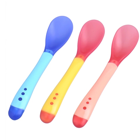 3pcs/lot Temperature Sensing Spoon for Baby Safety Infant Feeding Spoons Kids Children Boy Girl Toddler Flatware Drop Shipping ► Photo 1/5