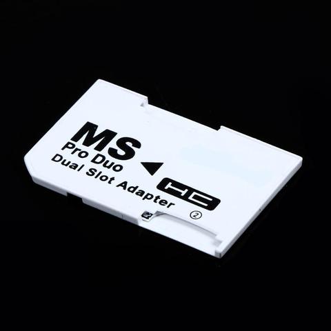 Memory Card Adapter Micro SD TF Flash Card to Memory Stick MS Pro Duo for PSP Card Dual 2 Slot Adapter White ► Photo 1/6