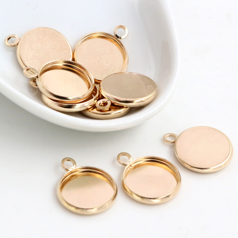 50pcs/Lot 12mm Inner Size Bronze Silver Rhodium KC Gold Colors Plated High Quality Iron Material Fit 12mm Cabochons Pendant Tray ► Photo 1/6