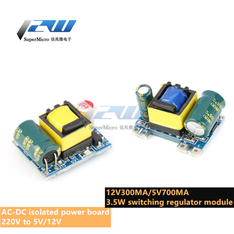 AC-DC 5V 700mA 12V 300mA 3.5W Isolated Switch Power Supply Buck Converter Module Reduction Module 220V Twist 5V / 12V ► Photo 1/3