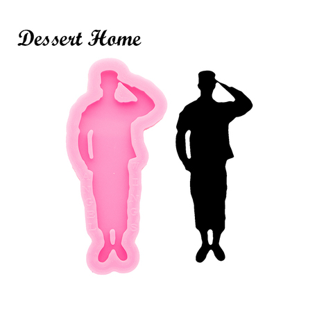 DY0645 Glossy Resin American Soldier Keychain Mold , Chocolate Silicone Molds, DIY Epoxy Jewellery Making, Silicon Clay Moulds ► Photo 1/1