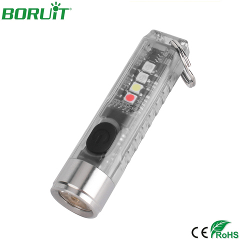 BORUiT Mini SST20 LED Flashlight 11 Light Mode Self-Defense Tactical Keychain Flashtorch High Powerful Portable Outdoor Lighting ► Photo 1/6