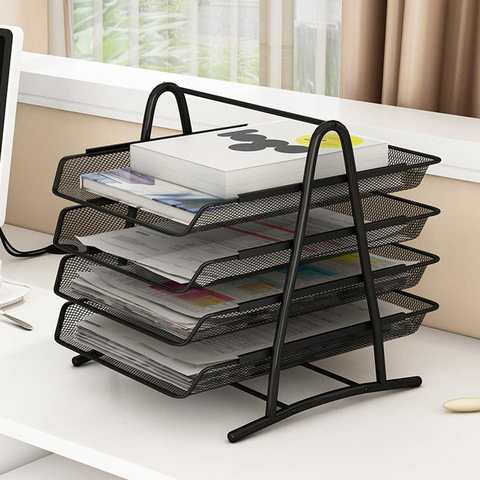 Office A4 Paper Organizer Document File Letter Book Brochure Filling Tray Rack Shelf Carrier Metal Wire Mesh Storage Holder New ► Photo 1/6