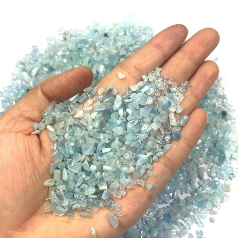 100g 2-4mm Natural Blue Aquamarine Quartz Crystal Stone Rock Chips Specimen Natural Stones and Minerals Healing Crystals ► Photo 1/5