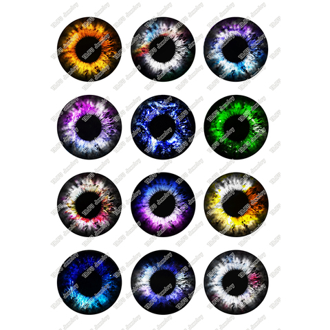 24pcs/lot Eye Pupil Round Glass Cabochon 10mm 12mm 14mm 16mm 18mm 20mm 25mm Demo Flat Back for Hand Made Diy Jewelry T100 ► Photo 1/3