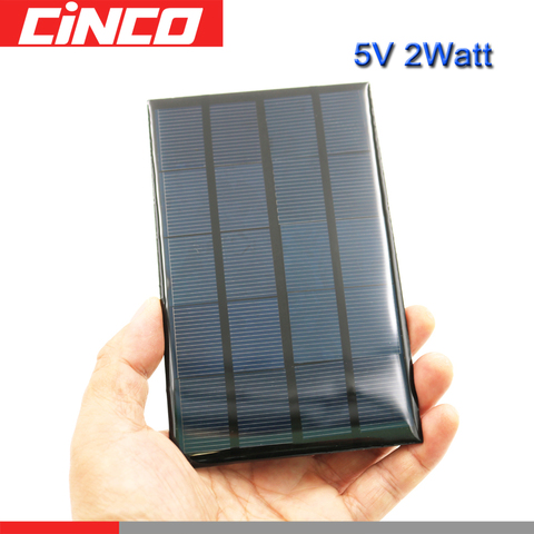 Solar Cells 5 V 2 Watts poly Li-ion Battery charger Power Bank voltage LED lamp Solar Panel 5 VDC ► Photo 1/1