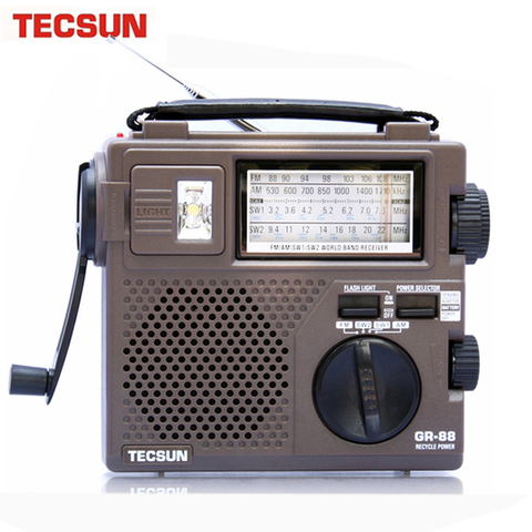 TECSUN GR-88 GR-88P Digital Radio Receiver Emergency Light Radio Dynamo Radio With Built-In Speaker Manual Hand Power ► Photo 1/6