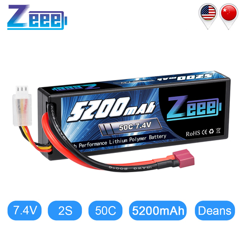 Zeee 5200mAh RC Lipo Battery 7.4V 50C 2S RC Battery with Deans Plug for RC Evader Boat Car Truck Truggy Buggy Tank Helicopter ► Photo 1/6