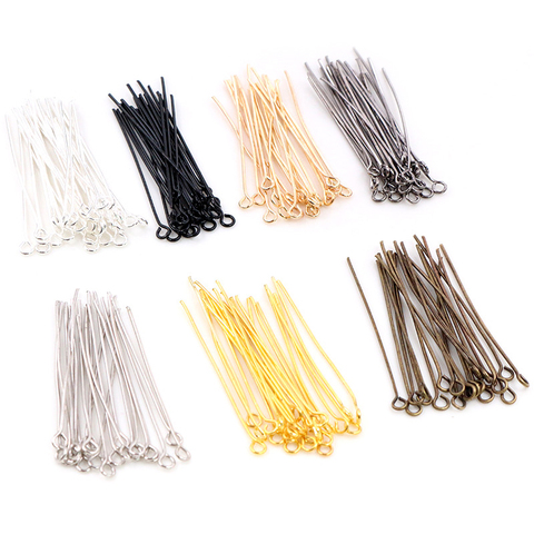 200pcs/bag 16 20 25 30 35 40 45 50mm Eye Head Pins Classic 7 colors Plated Eye Pins For Jewelry Findings Making DIY Supplies ► Photo 1/6