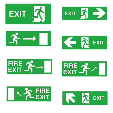 Multiple EXIT Warning Sign Stickers for Door Stairs Home Garage Bumper Waterproof Car Accessories Vinyl KK PVC 13cm X 5.9cm ► Photo 1/6