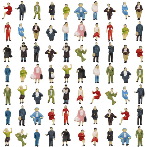 72pcs HO scale 1:87 Seated and Standing People Figures Passengers P8717 Model Railway Layout ► Photo 1/6