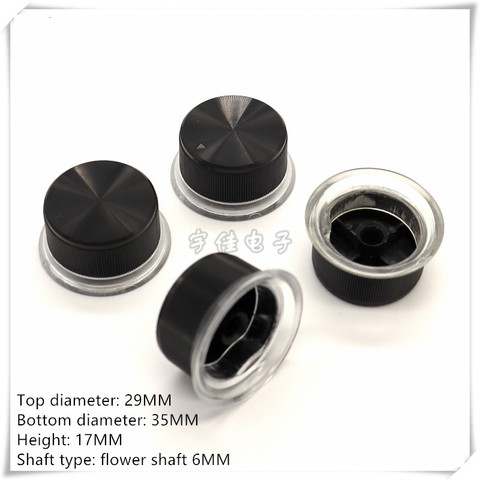 2 Piece 34.5MM×25.5MM plastic knob cap potentiometer volume adjustment switch knob is suitable for flower shaft 6MM ► Photo 1/5