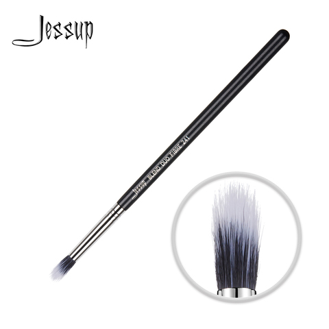Jessup Makeup brush BLEND DUO FIBRE Eye Cosmetic Tool Single High Quality Professional Wholesale Fiber Hair Black-Silver 1pc 241 ► Photo 1/6
