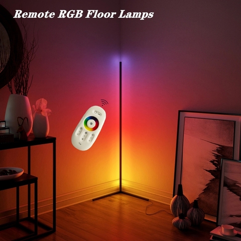 Remote Control RGB Corner Floor Lamps Modern Colorful Interior Bedroom Living Room LED Atmosphere Decoration Standing Light ► Photo 1/6