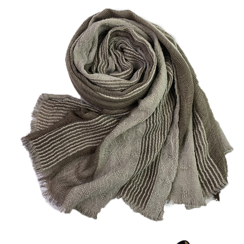 2022 Japanese Style Winter Cotton And Linen Striped Plaid Long Women's Shawl Fashion Unisex CMen Scarf ► Photo 1/6